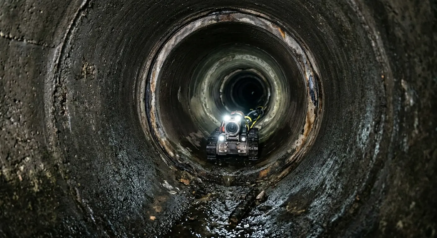 Robotic sewer camera inspecting pipe interior for Sewer Line Repair in Country Club Hills